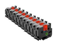 PrecisGear Mixed Colors Label Tape 18mmX8m Laminated White Compatible With PTE550W PTD600 PTP710BT(10pk Black on Red)