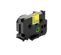 PrecisGear Mixed Colors Label Tape 18mmX8m Laminated White Compatible With PTE550W PTD600 PTP710BT(20pk Black on Yellow)