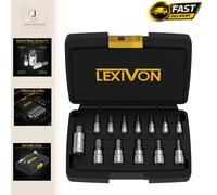 LEXIVON HEX Bit Socket Set, 13 Male Hexagon sockets | Metric Sizes from 2mm to 14mm | Allen Key Socket Set, 1/4" 3/8" 1/2" Drive for Torque Wrench, Ratchet Wrench, Impact Power Drills (LX-141)