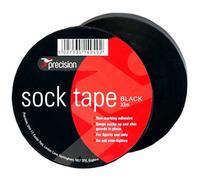 Precision 10 Pack - 19mm X 33M Black Sock Tape - Football Shin Guard Pads Holder Tape
