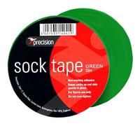 Precision 10 Pack - 19mm X 33M Green Sock Tape - Football Shin Guard Pads Holder Tape