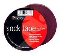 Precision 10 Pack - 19mm X 33M Maroon Sock Tape - Football Shin Guard Pads Holder Tape