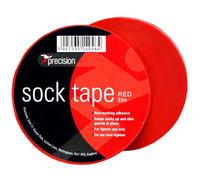 Precision 10 Pack - 19mm X 33M Red Sock Tape - Football Shin Guard Pads Holder Tape