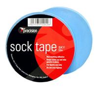 Precision 10 Pack - 19mm X 33M Sky Blue Sock Tape - Football Shin Guard Pads Holder Tape