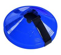 Precision 10 Pack 200mm Round Saucer Cone Marker Set Blue Flexible Pitch Court Training