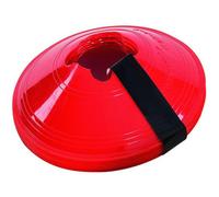 Precision 10 Pack 200mm Round Saucer Cone Marker Set Red Flexible Pitch Court Training
