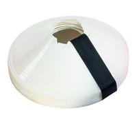 Precision 10 Pack 200mm Round Saucer Cone Marker Set White Flexible Pitch Court Training