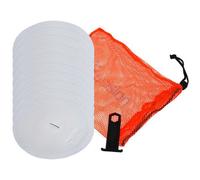 Precision 10 Pack 21Cm Round Rubber Marker Set - White Flat Disc Outdoor Football Pitch