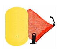 Precision 10 Pack 21Cm Round Rubber Marker Set - Yellow Flat Disc Outdoor Football Pitch