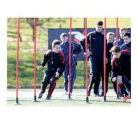 Precision 12 Pack Red 1.7M Spiked Boundary Poles Set Football Footwork & Dribble Training