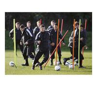 Precision 12 Pack Yellow 1.7M Spiked Boundary Poles Set Football Footwork Dribble Training