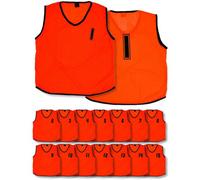 Precision 15 Pack 4-9 Years Kids Sports Training Bibs - Numbered 1-15 Orange Plain Vest