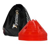 Precision 20 Pack 12X7 Inch Giant Saucer Cone Marker Set - Red Football Pitch Training