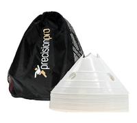 Precision 20 Pack 12X7 Inch Giant Saucer Cone Marker Set - White Football Pitch Training