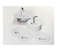 Precision 20 Pack 15Cm White Flat Rubber Pitch Marker Discs - Ultra Slim Outdoor Sports