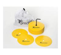 Precision 20 Pack 15Cm Yellow Flat Rubber Pitch Marker Discs - Ultra Slim Outdoor Sports