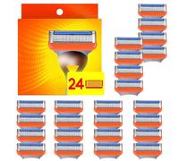 Precision 24 Pcs Fusion 5 Razor Blades Refills for Men,Extra Close 5-Layer Anti Friction Manual Shaving Blade Compatible with Fusion 5 Replacement Elastic Sensor Razor Blades for Home Travel Use (15)