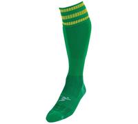 Precision 3 Stripe Pro Football Socks Junior 12-2 Green/Gold