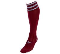Precision 3 Stripe Pro Football Socks Junior Maroon/White 45080