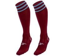 Precision 3 Stripe Pro Football Socks Junior, Nylon Cotton Blend, Ankle Contoured Fit, Wraparound Ventilation, Calf Support, Team Match Socks, Maroon/Sky, 3-6
