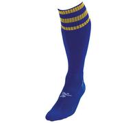 Precision 3 Stripe Pro Football Socks Junior Royal/Gold J12-2