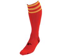 PT 3 Stripe Pro Football Socks Mens Red/Yellow