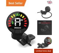Precision 360° Rotating Clip-On Tuner with Bright LED Display for Guitar