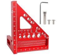 Precision 3D Multi-Angle Measuring Ruler - Aluminum Alloy Square Tool for Woodworking, Carpentry & Engineering Layouts, Red
