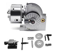 Precision 4/5/6inch Chuck Dividing Heads Set 3-Jaw Semi Universal Milling Set W/Tailstock and Dividing Plates, for Milling Grinding Drilling Machine (4In)