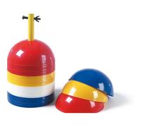 Precision 40 Pack 200mm Round Dome Cone Marker Set - Assorted Flexible Pitch Court Train