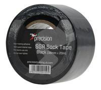 Precision 5 Pack - 38mm X 20M Black Sock Tape - Football Shin Guard Pads Holder Tape