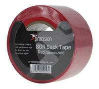 Precision 5 Pack - 38mm X 20M Red Sock Tape - Football Shin Guard Pads Holder Tape