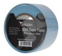 Precision 5 Pack - 38mm X 20M Sky Blue Sock Tape - Football Shin Guard Pads Holder Tape