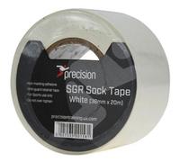 Precision 5 Pack - 38mm X 20M White Sock Tape - Football Shin Guard Pads Holder Tape