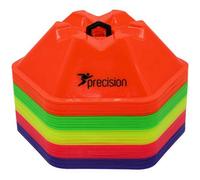 Precision 50 Pack 200mm Hex Saucer Cone Marker Set Assorted Flexible Pitch Court Training