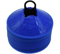 Precision 50 Pack 200mm Round Saucer Cone Marker Set Blue Flexible Pitch Court Training