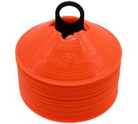 Precision 50 Pack 200mm Round Saucer Cone Marker Set Orange Flexible Pitch Court Training