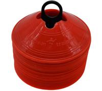 Precision 50 Pack 200mm Round Saucer Cone Marker Set Red Flexible Pitch Court Training