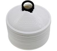 Precision 50 Pack 200mm Round Saucer Cone Marker Set White Flexible Pitch Court Training