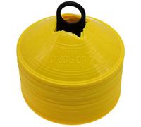 Precision 50 Pack 200mm Round Saucer Cone Marker Set Yellow Flexible Pitch Court Training
