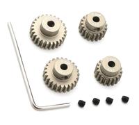 Precision 7075 Aluminum 0.6M Pinion Gear Set (18T/19T/24T/25T) for 1/10 RC Models - 0.6 Module Hardened Gears Compatible with 257mm/260mm Chassis for Tamiya TT01/TT02/TB02/TA05