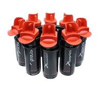 Precision 8 Hygiene Water Bottles and Oval Carrier, 8 x 1L BPA Free, Team Sports Bottles, Non Contact Fast Flow Spouts, Dishwasher Safe, Football, Rugby, Hockey, Black