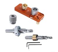 Precision Aluminum Profile Drilling Guide for 20/30/40 Series with M8/M6 Step Drill Bit and Adjustable Slider for Accurate Hole Positioning (orange)