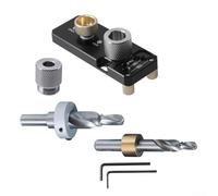 Precision Aluminum Profile Drilling Guide for 20/30/40 Series with M8/M6 Step Drill Bit and Adjustable Slider for Accurate Hole Positioning (black)