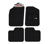 Precision Black Car Mats with 500 Logo & Silver Twist For Fiat 500 (2013-2020) - SSQ50064ST