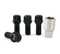 Precision - Black Locking Wheel Bolts Compatible With Alfa Romeo Brera [939] - M14x1.5x26mm 60 Degree Taper Seat - Anti-Theft Wheel Security Bolts with Lug Nut Key Set