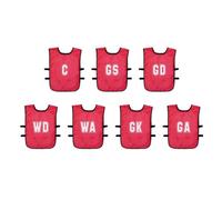 Precision Childrens/kids Mesh Netball Training Bib (Pack Of 7) Red (4-9 Years)