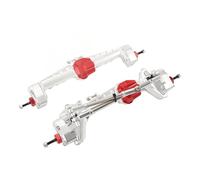 Precision CNC Machined RC Front and Rear Axles Set for SCX10 III 1/10 Crawler Cars Enhanced Silver Red