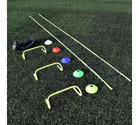 Precision Training Set – Complete Speed Pack: Agility Ladder, Hurdles, Markers, Bag – Black