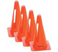 Precision Collapsible Sports Cones Set of 4, High Visibility Training Traffic Markers for Football Coaching and Agility Drills, Flexible Design for Indoor and Outdoor Use
